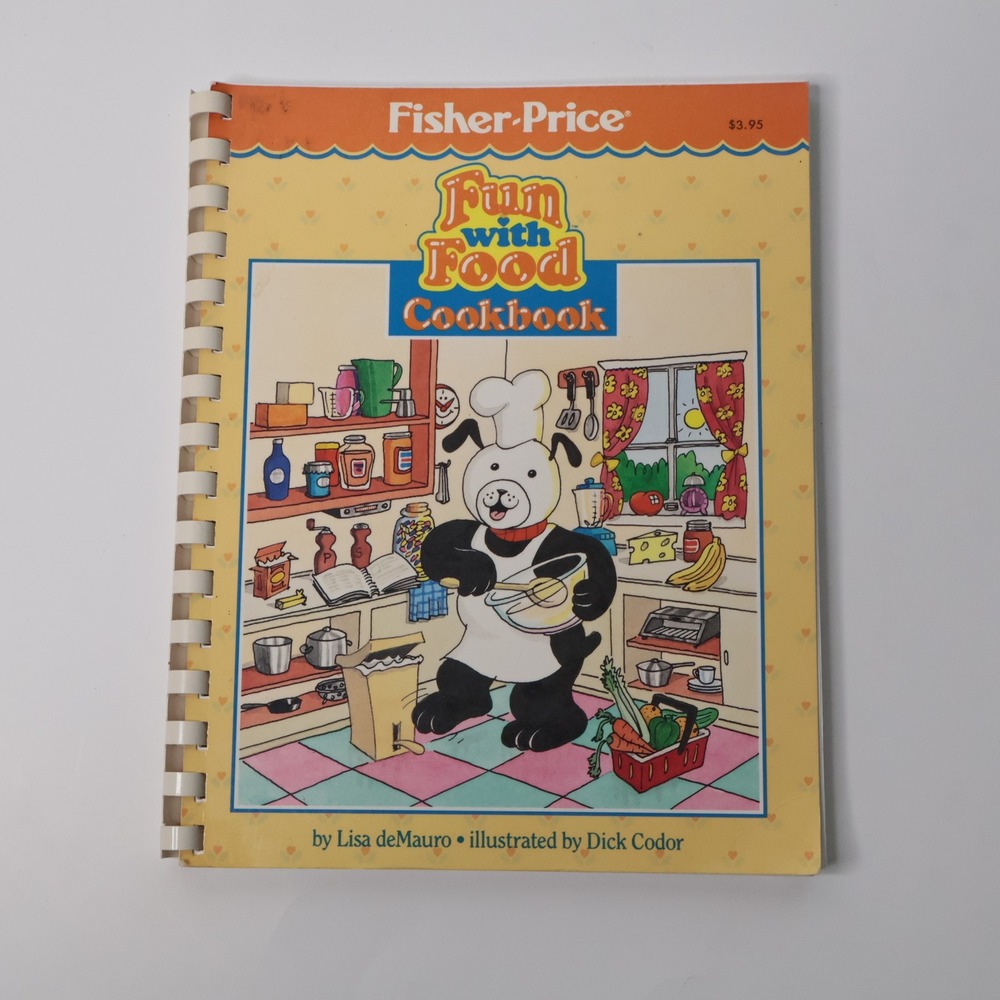 Vintage 1988 Fisher‎ Price Fun with Food Cookbook Kids Retro Spiral Bound 80s